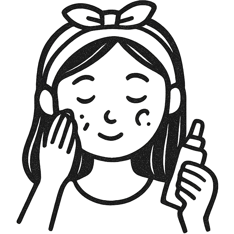Asian girl doing skincare emoji