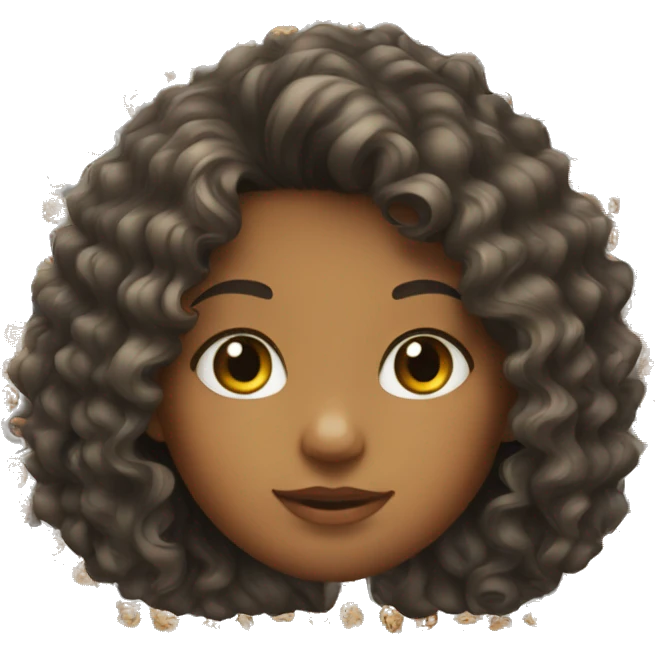Curly hair girl with tiger glass emoji