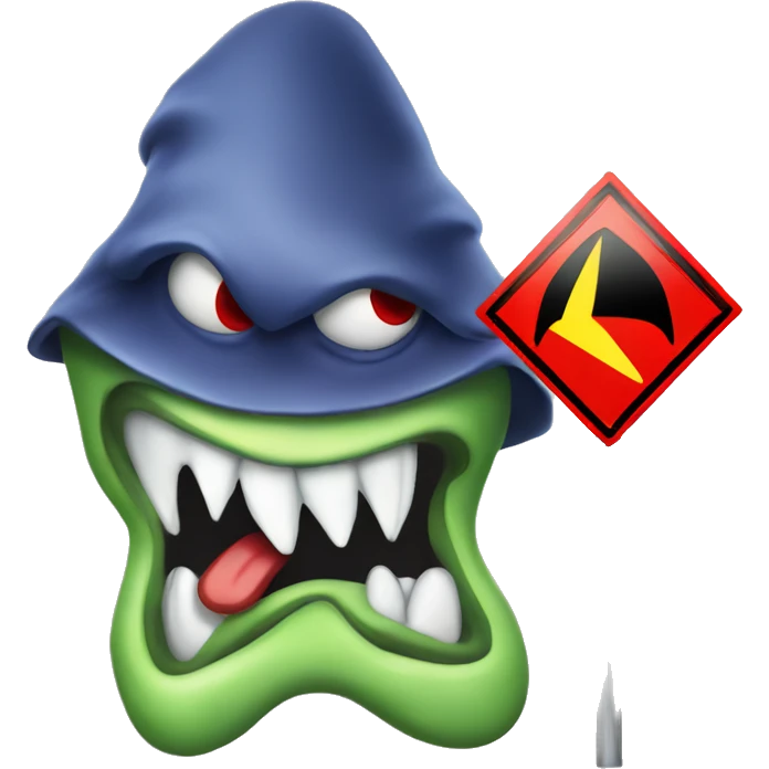 goofy danger warning sign monster emoji