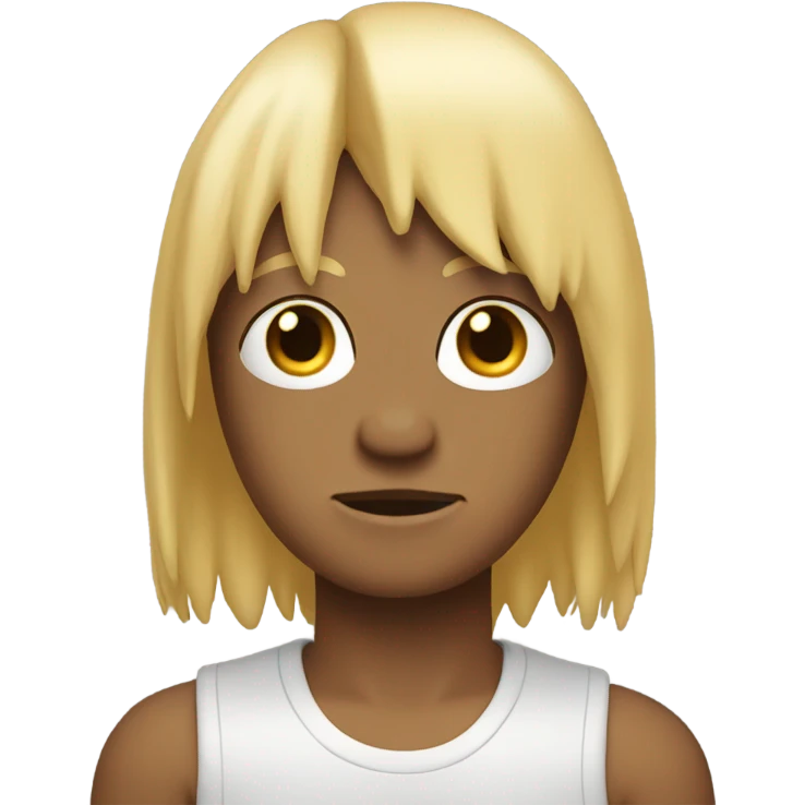 Crow wearing a blonde mullet wig emoji