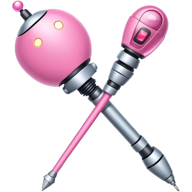 robotic pink magic wand emoji