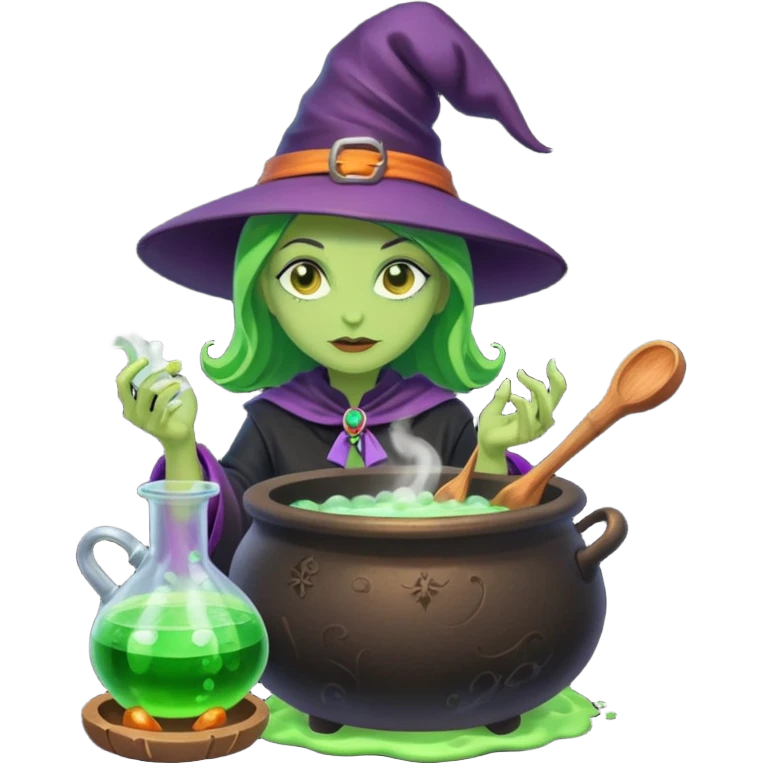 green witch cooking potion emoji