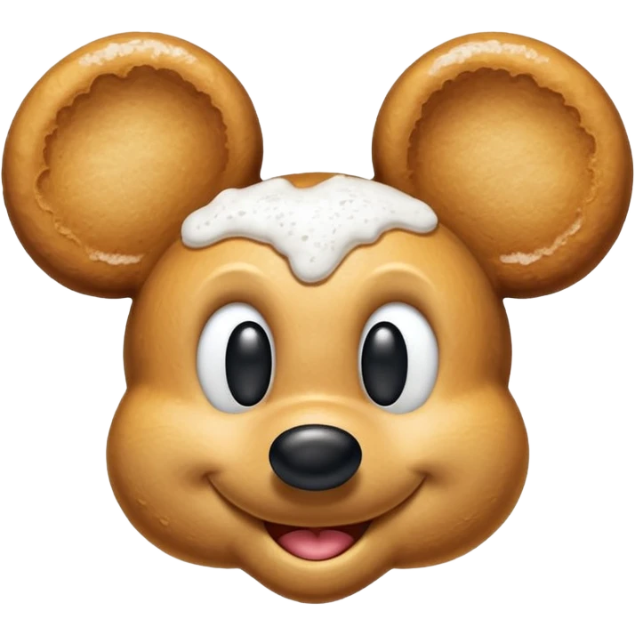 Beignet shaped like Mickey Mouse head emoji