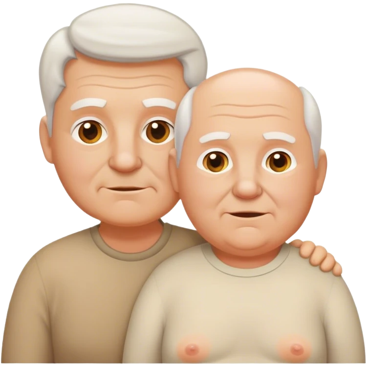 gay intergenerational relationship between an older white chubby man and a younger thin tanned man emoji