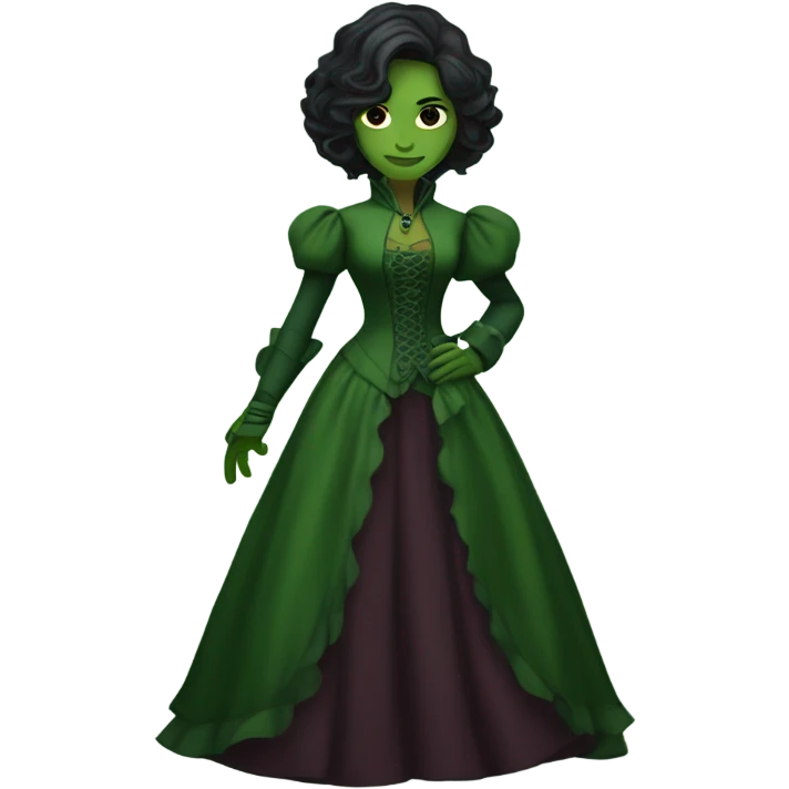 gamora in Victorian dress elegant green full body  emoji