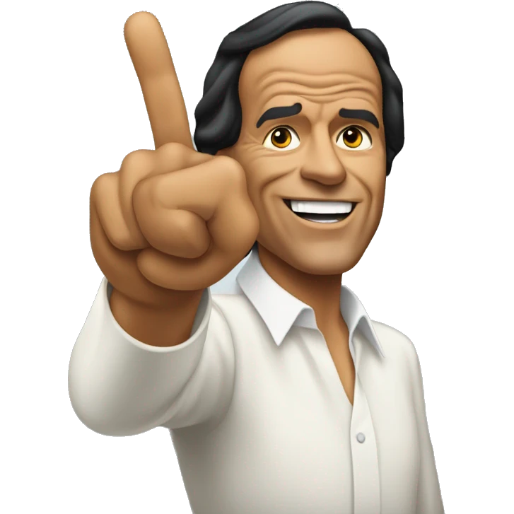 Julio Iglesias pointing with his finger emoji