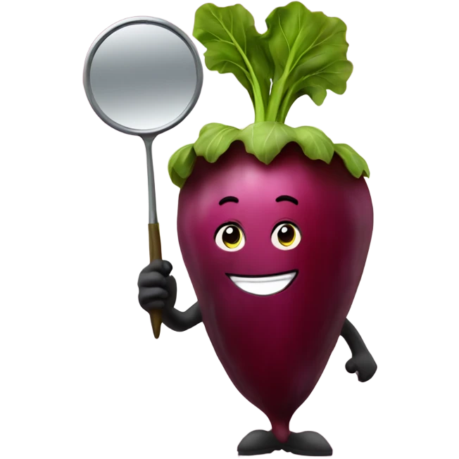 beetroot with mirror in hand emoji