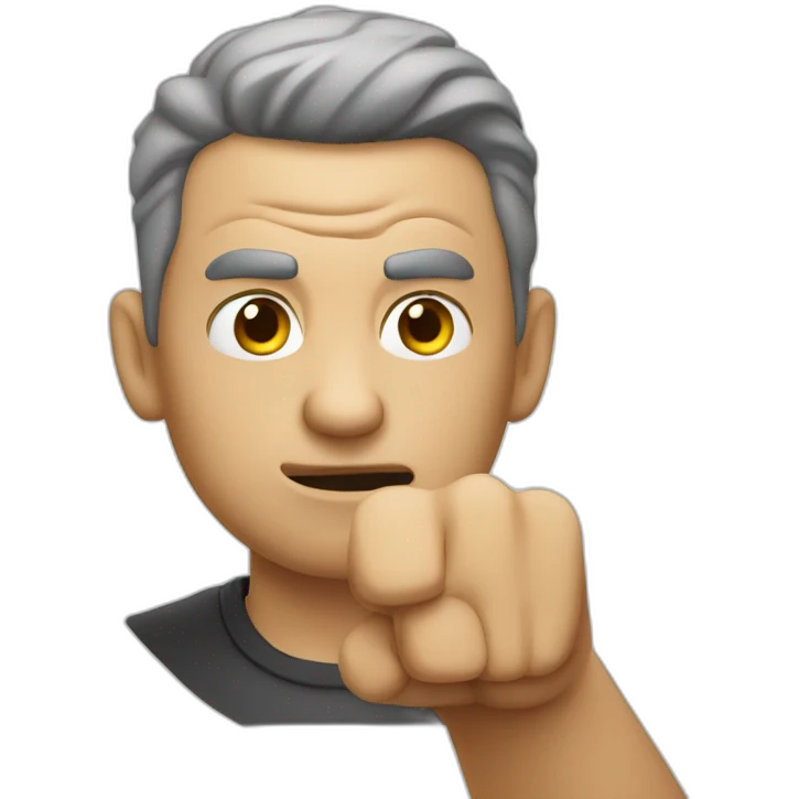 man pointing at the viewer, angry emoji