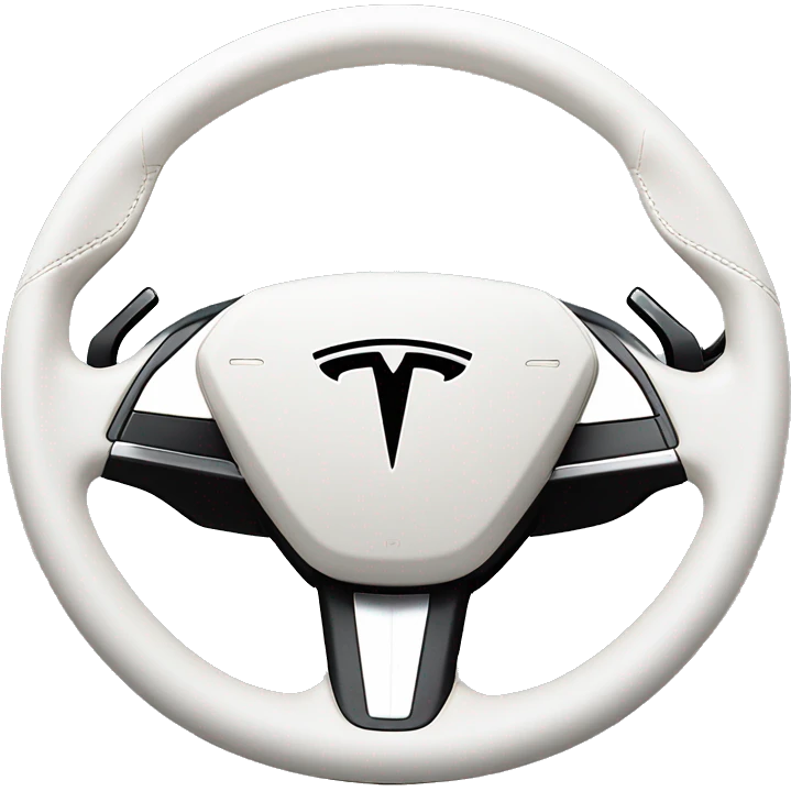 White stearing wheel Tesla model 3  emoji