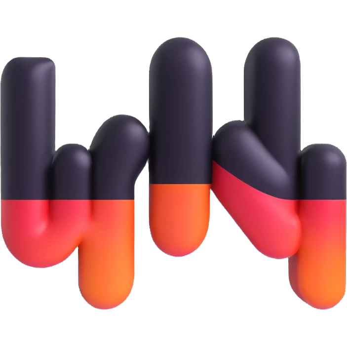 3D word UYI with glossy effect as single cohesive word emoji