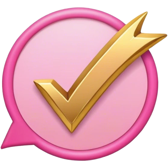 pink gold check mark icon emoji