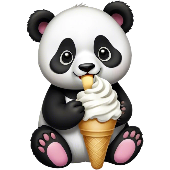 Panda eating ice cream emoji