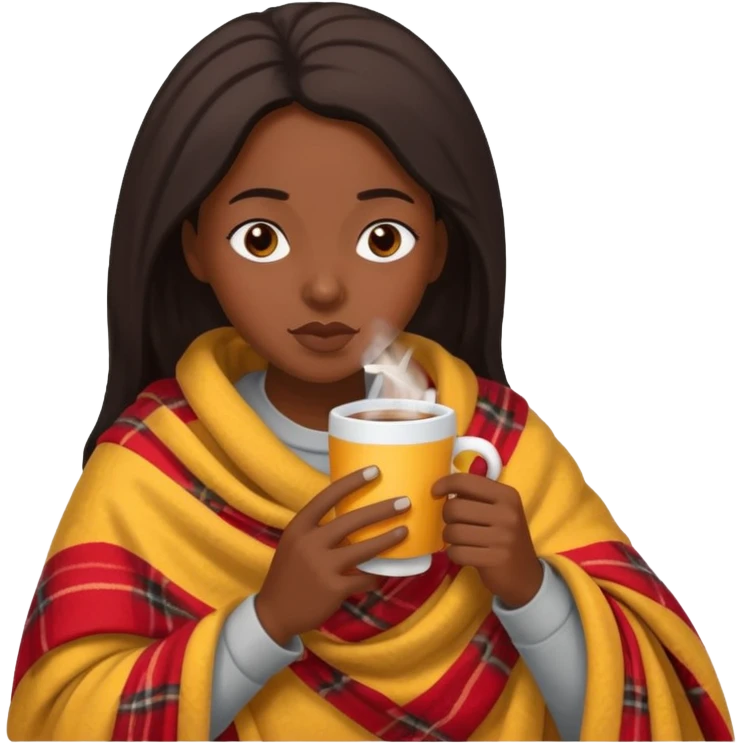 sick black woman drinking hot drink emoji