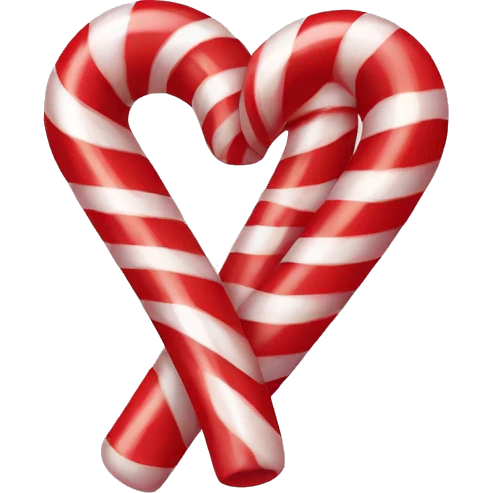 Candy cane heart shaped emoji