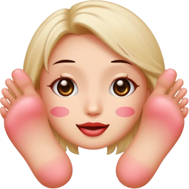 blushing face with nails and feets behind taka original emoji emoji