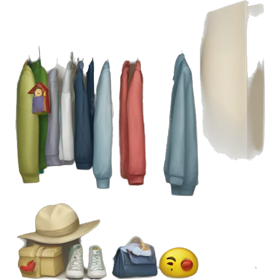 wardrobe with children's things emoji