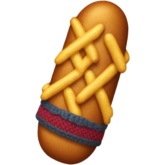 Corndog with a wool sweater emoji
