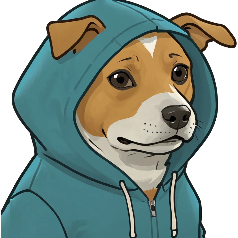 Dog wearing a hoodie  emoji