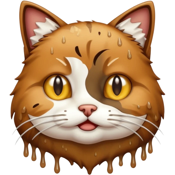 Poop cat in the toilet emoji