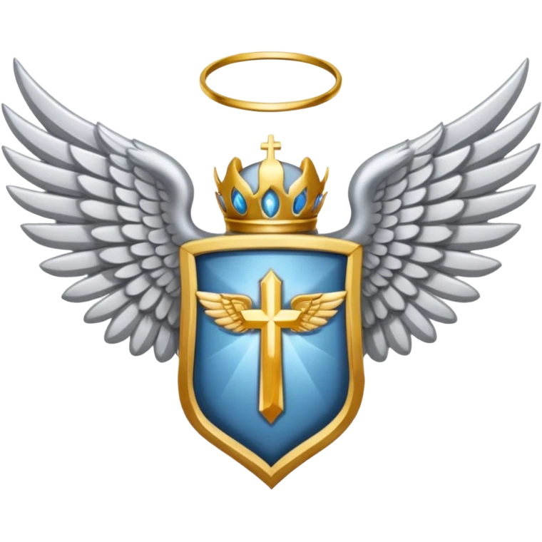 holy saint emblem with silver or white wings  emoji