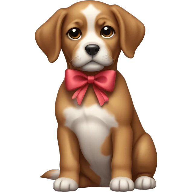 Puppy with a bow on its neck  emoji