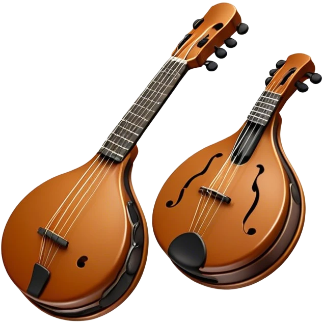 Create a lively and rhythmic emoji representing castanets. The design should feature the iconic wooden or plastic castanets with a glossy finish, held in an open position to showcase their shape. Include subtle details like the grooves or carvings on the castanets to reflect their craftsmanship. Add musical notes or small soundwaves around them to suggest the percussive sound they produce. Use warm, earthy tones like brown, tan, and red to evoke their traditional, vibrant feel. The background should be transparent. emoji
