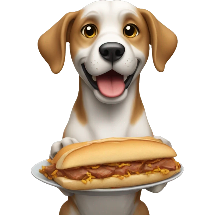 Perro comiendo un bocata emoji