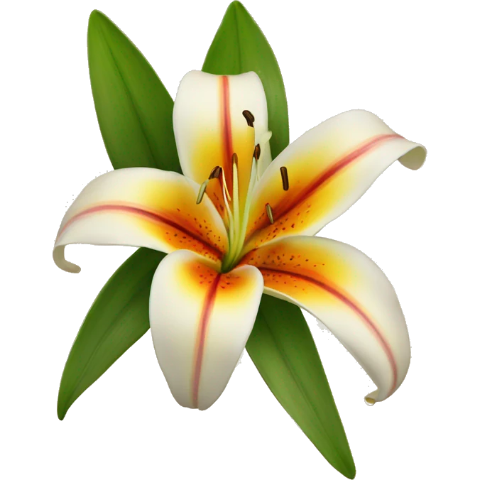 A lily with red yellow orange colours ￼ emoji