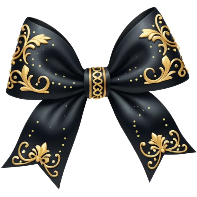 black sparkling bow emoji