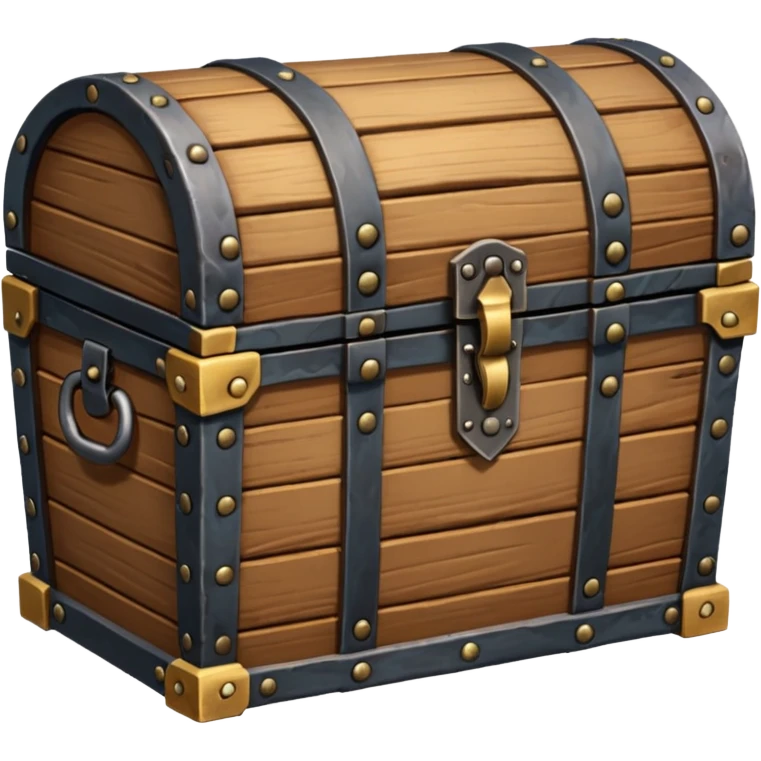 treasure chest with iron fittings and cold corners emoji