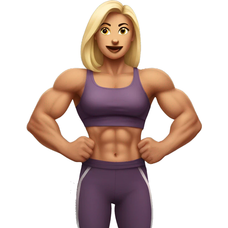 strong muscle woman cartoon  emoji