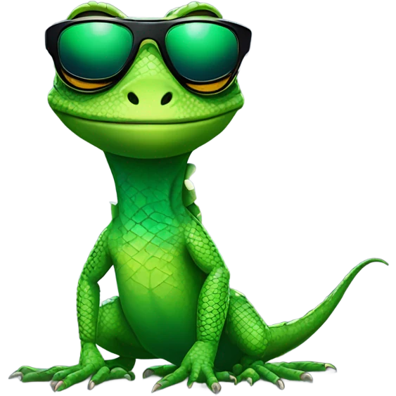 lizard wearing sunglasses emoji