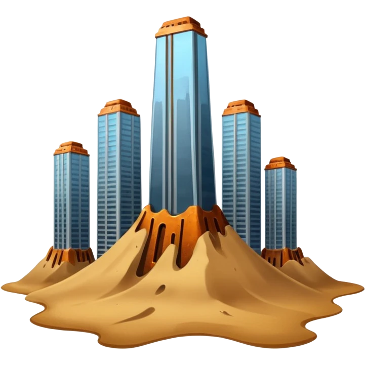 Skyscrapers on quicksand emoji