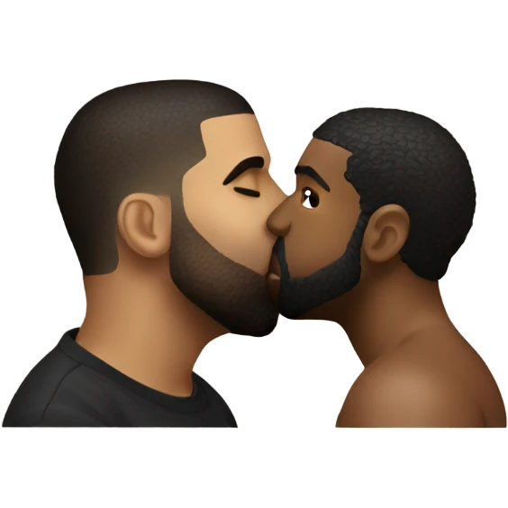 kanye west kissing drake emoji