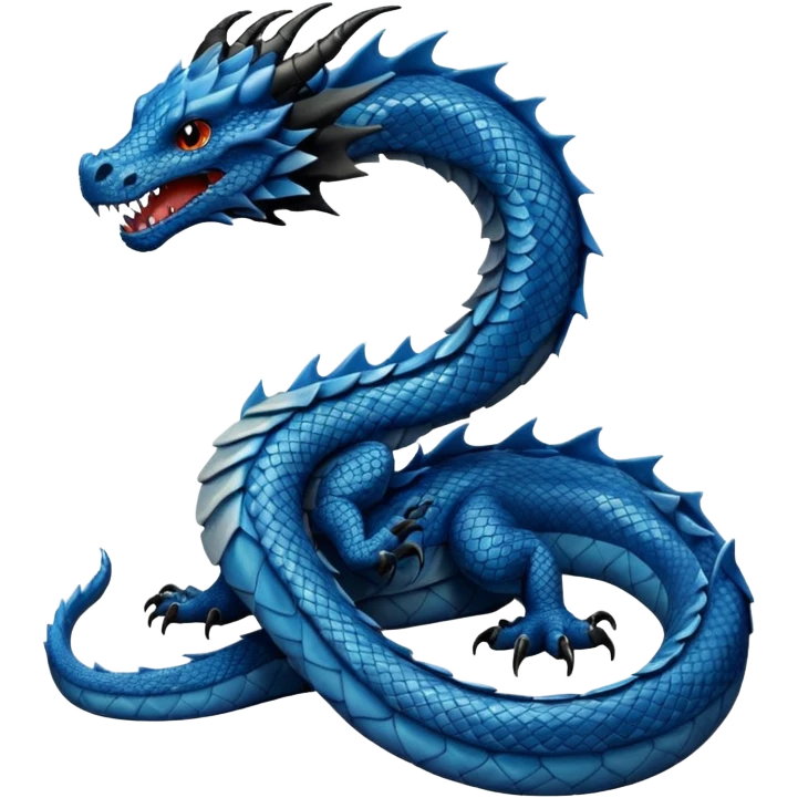 Dragon bleu et noir emoji