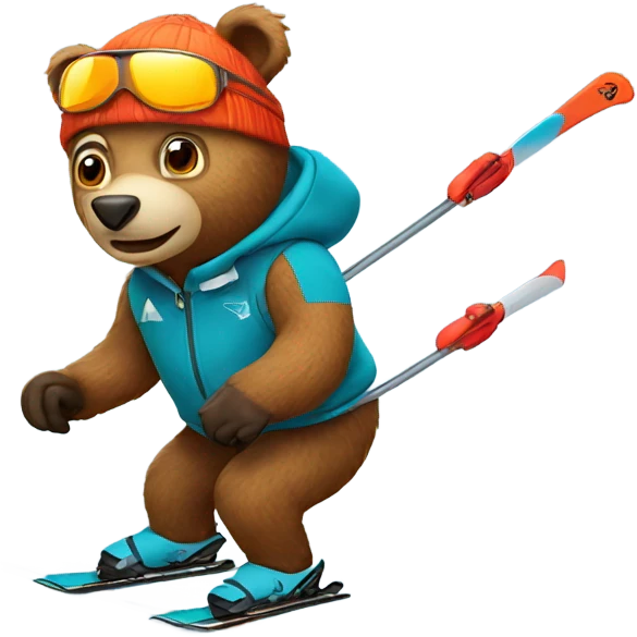 A skiing bear emoji