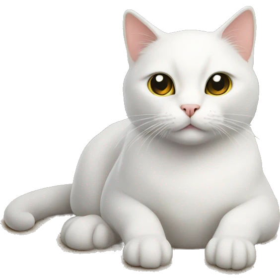 white cat sitting on the earth emoji