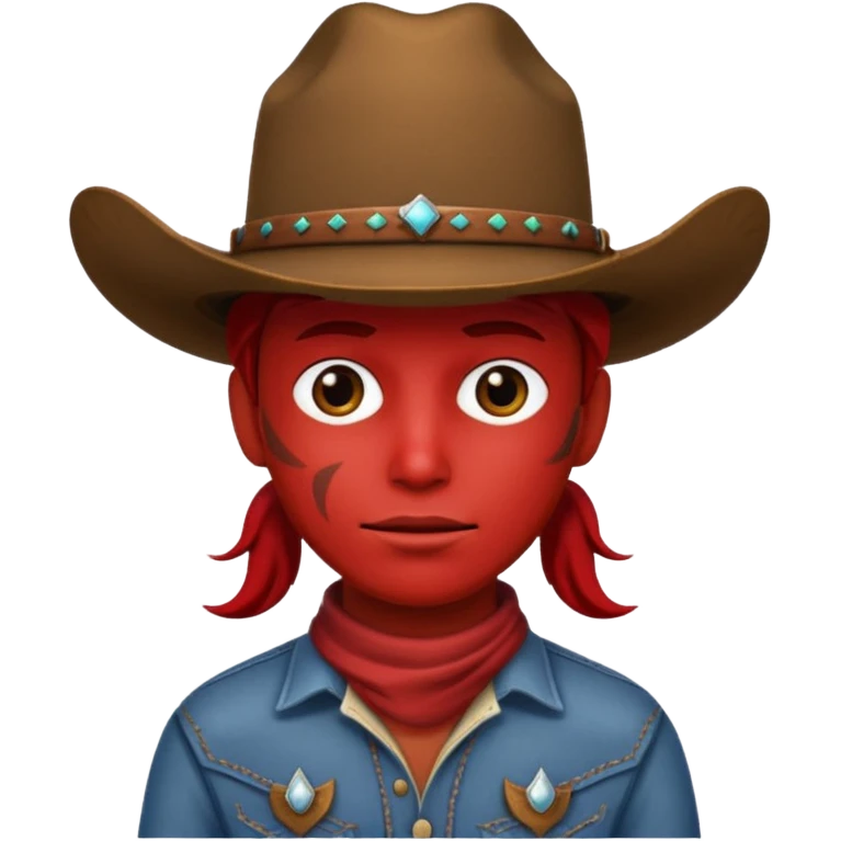 Her skull is red and she wears a cowboy hat emoji