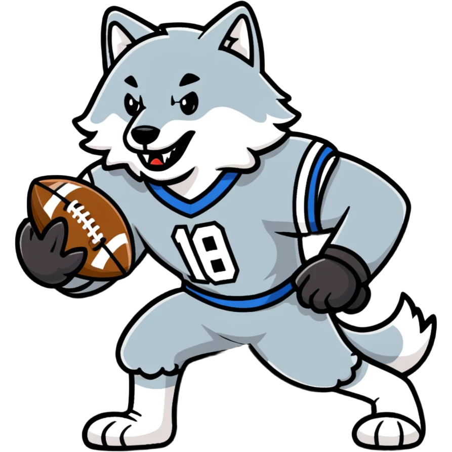 Wolf football player ready to tackle emoji