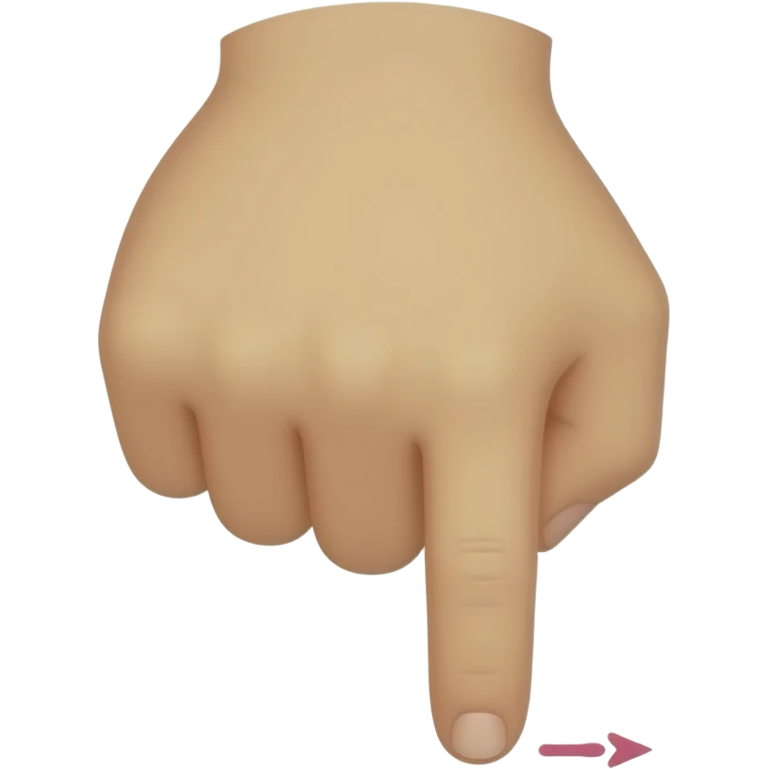 A little finger pointing down, with a downward-pointing arrow at the bottom of the finger emoji