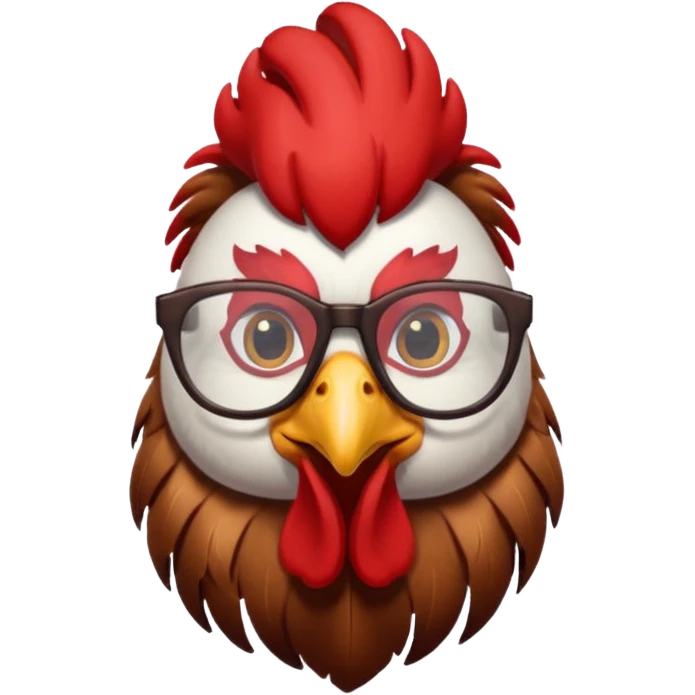 rooster with glasses emoji