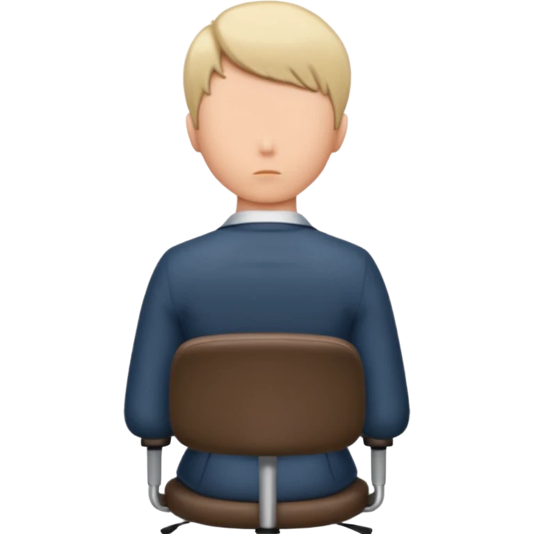 Back of head sitting on an office chair emoji