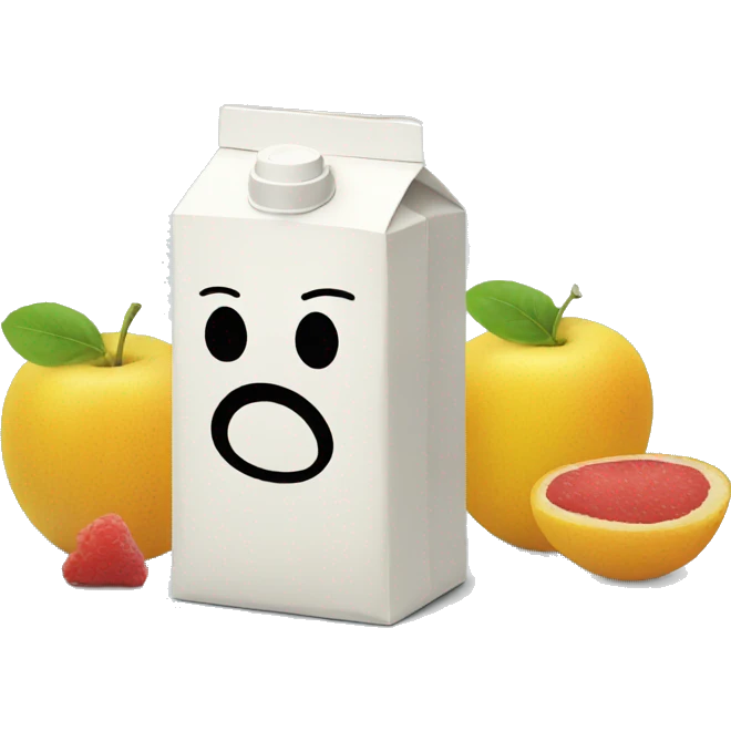 Juice box with sad emoji