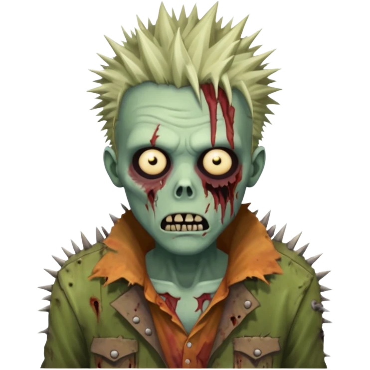 zumbi com cabelo espetado emoji