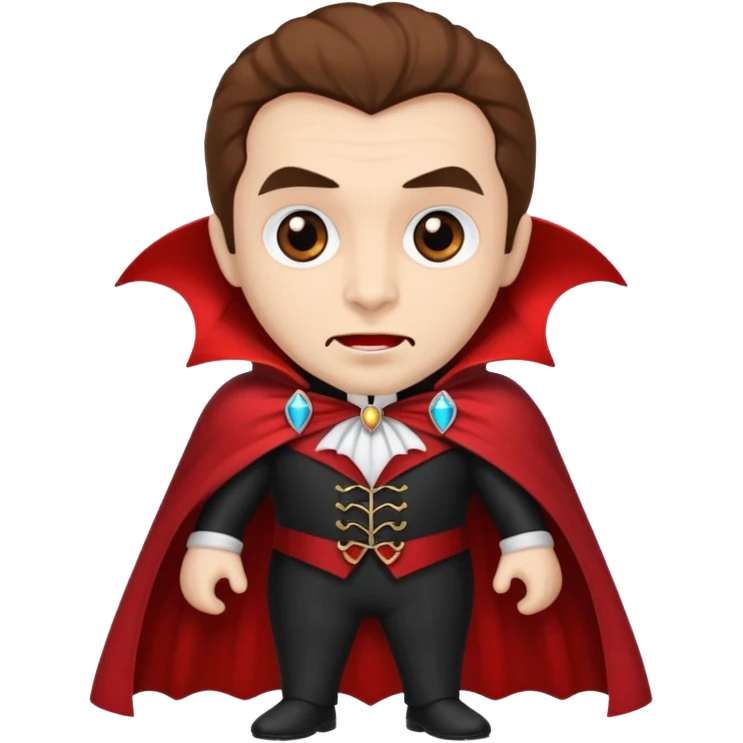 un cocker anglais avec un costume de dracula emoji