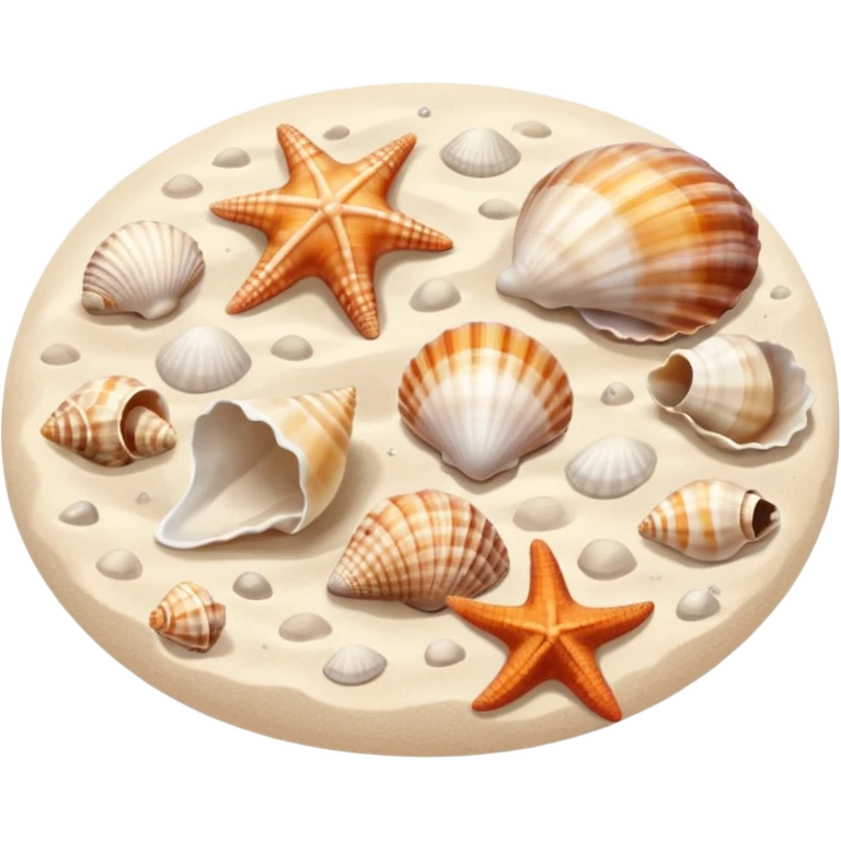 Beach with seashells emoji