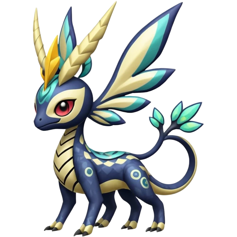 zig-zag-patterned tribal tropical hot spotted Meloetta-Dialga-Giratina-Noibat-Pokémon-Fakémon-fusion-hybrid-creature emoji