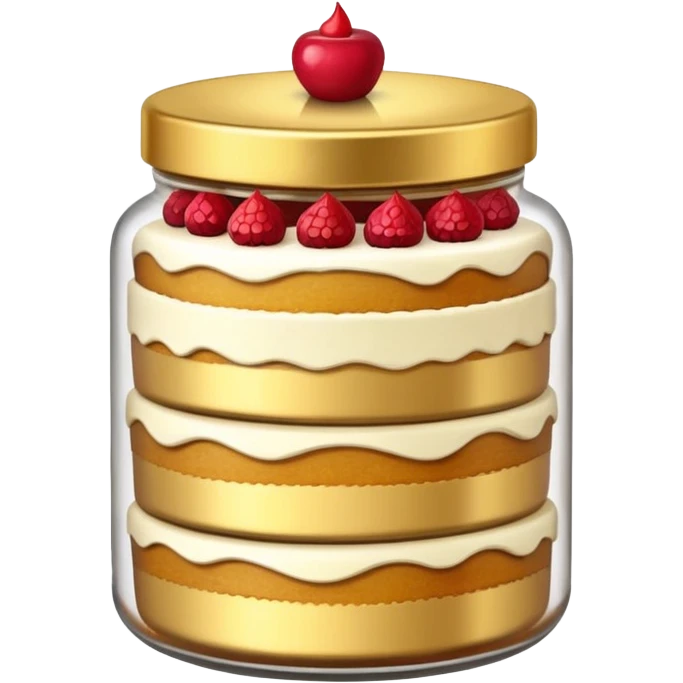 A layered small jar of cake that is gold outline black background ONLY GOLD I just wanted to be an outline on a black screen. emoji
