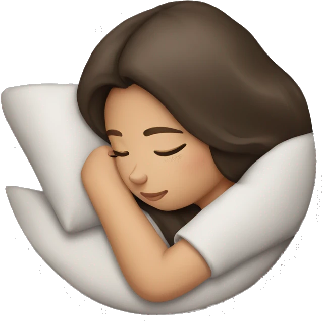 Brunette girl sleeping emoji
