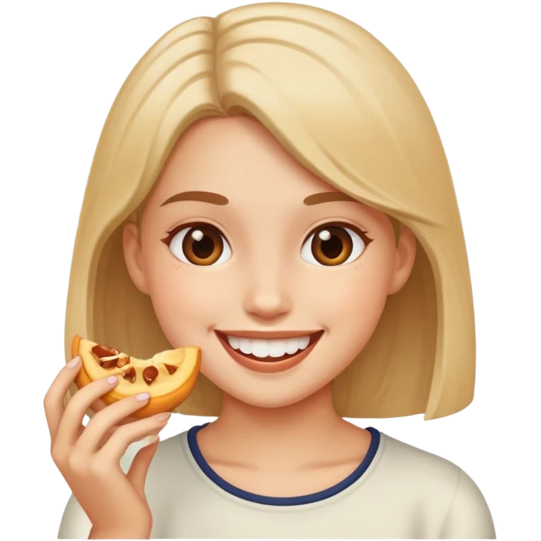 Girl eating  emoji
